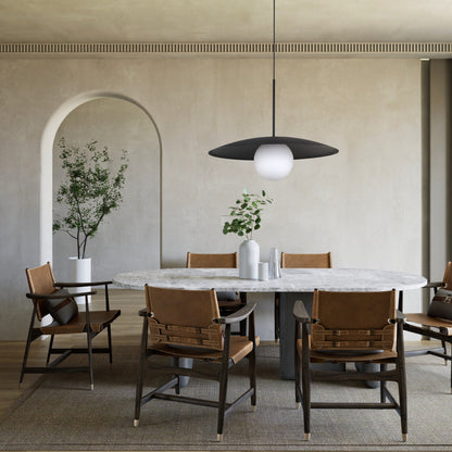 Suspension dôme large SLATE Mid-Century Modern pour îlot de cuisine et table à manger