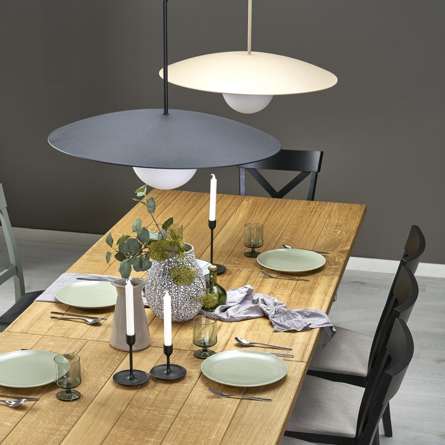 Suspension dôme large SLATE Mid-Century Modern pour îlot de cuisine et table à manger