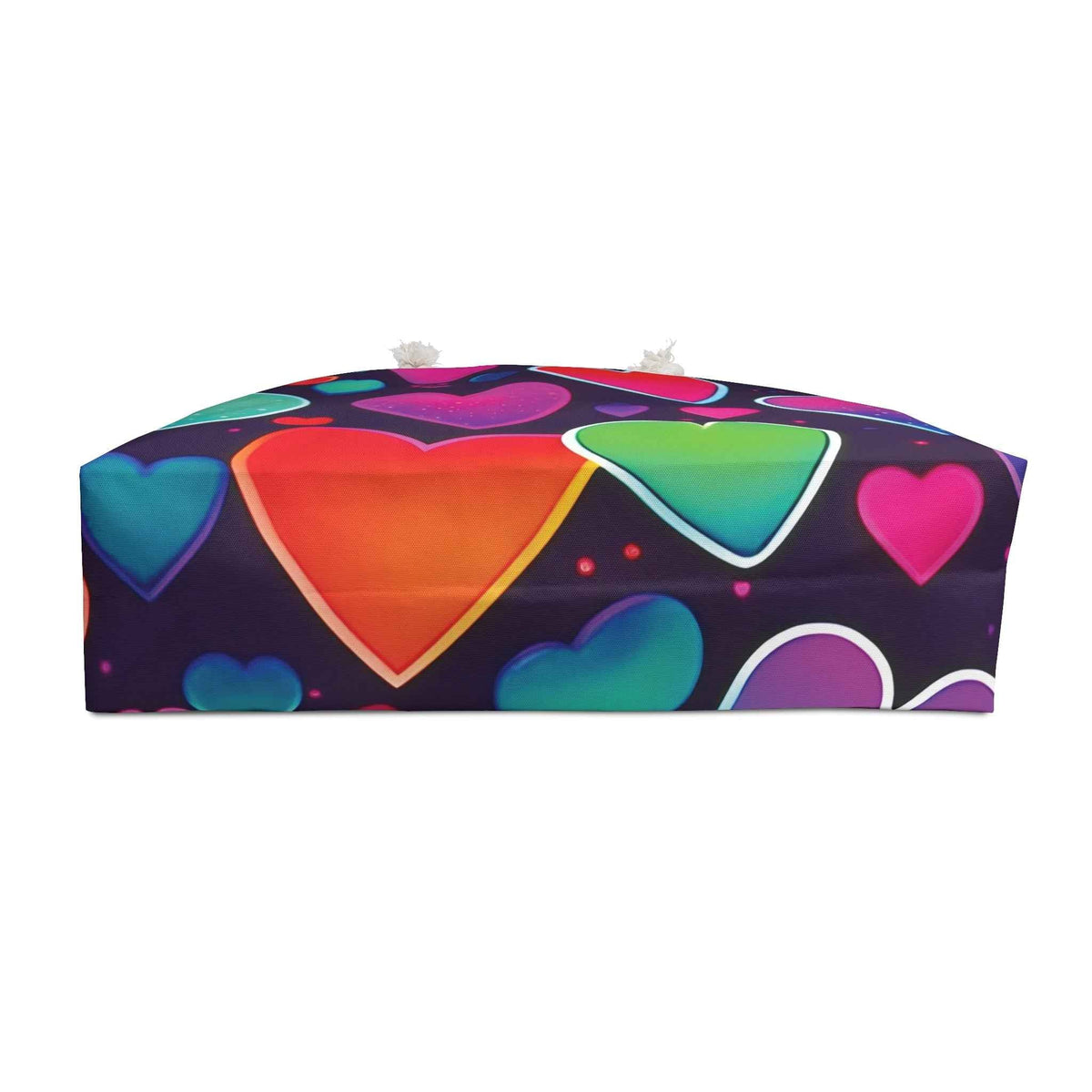 Sac de voyage cœurs arc-en-ciel néon | Sac fourre-tout à motif cœurs colorés