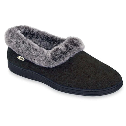 Chaussons Acorn pour femme avec col en fausse fourrure chinchilla