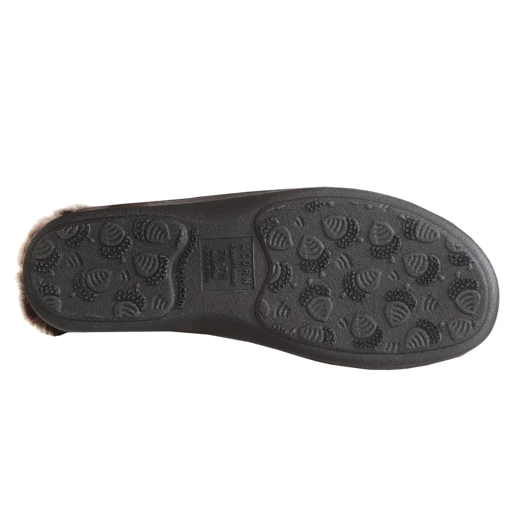 Chaussons Acorn pour femme avec col en fausse fourrure chinchilla