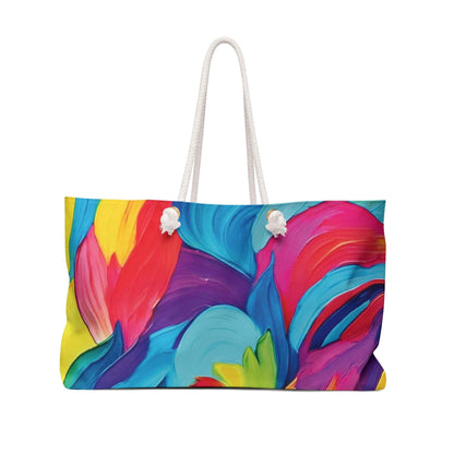 Sac de voyage coloré à motifs abstraits coup de pinceau | Grand sac fourre-tout à motifs tourbillons vifs