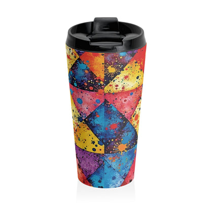 Tasse de voyage Splash Géométrique Coloré — Gobelet isotherme en acier inoxydable