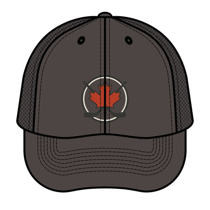Maple Stick Hockey Hat Canadian Maple Leaf Cap with Crossed Hockey Sticks - Premium Snapback Trucker Hat - Canada Pride Baseball Cap