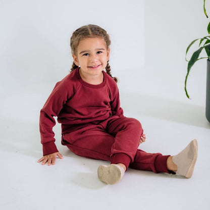 Baby/Kids' Bamboo Fleece Raglan Pullover | Terracotta