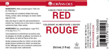 Colorant Alimentaire Liquide Rouge - Colorant Alimentaire Liquide - 4 oz, 1 Gallon - Livraison Gratuite au Canada pour les Commandes Supérieures à 199 CAD