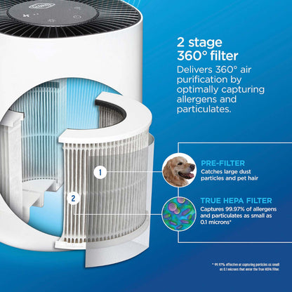 CLOROX 11021 Alexa Smart Tabletop True HEPA Air Purifier