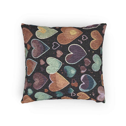 Oreiller tissé à motif de cœurs pastel | Coussin décoratif cœur, Décoration bohème