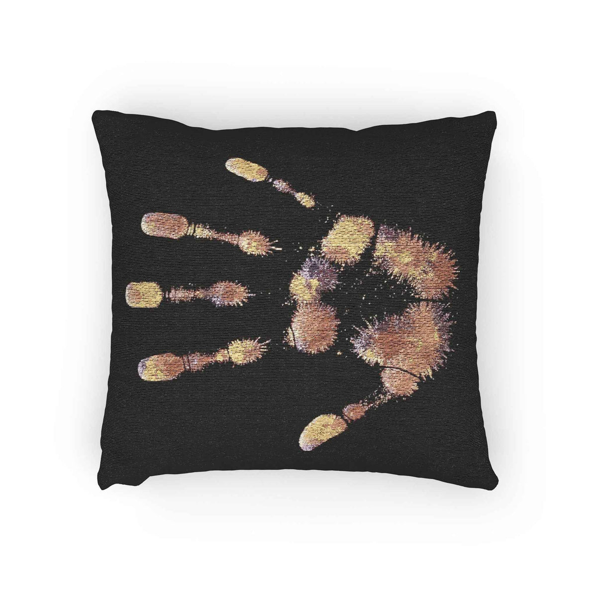 Coussin tissé à empreinte métallique | Coussin décoratif bohème