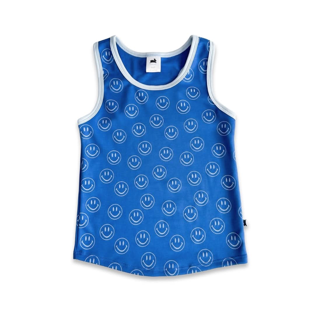 Kids' Bamboo Racerback Tank | Blue Checkers