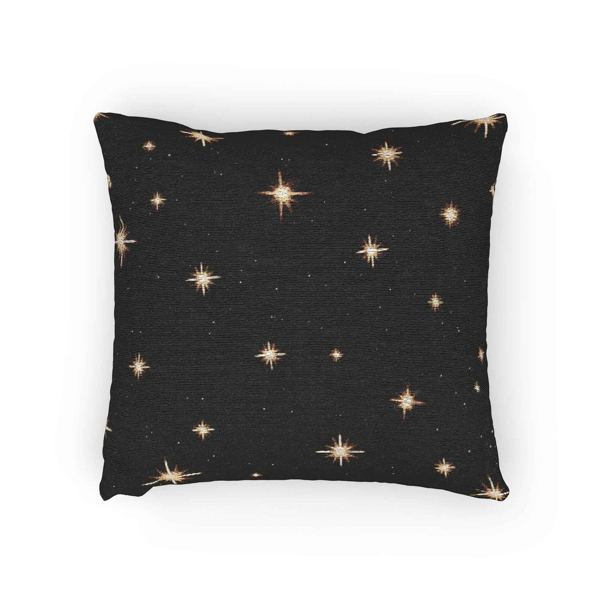 Oreiller tissé Étincelle Nuit Étoilée | Étoiles au point de croix noires