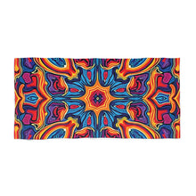 Vibrant Kaleidoscope Beach Towel — Colorful Retro Mandala Pattern