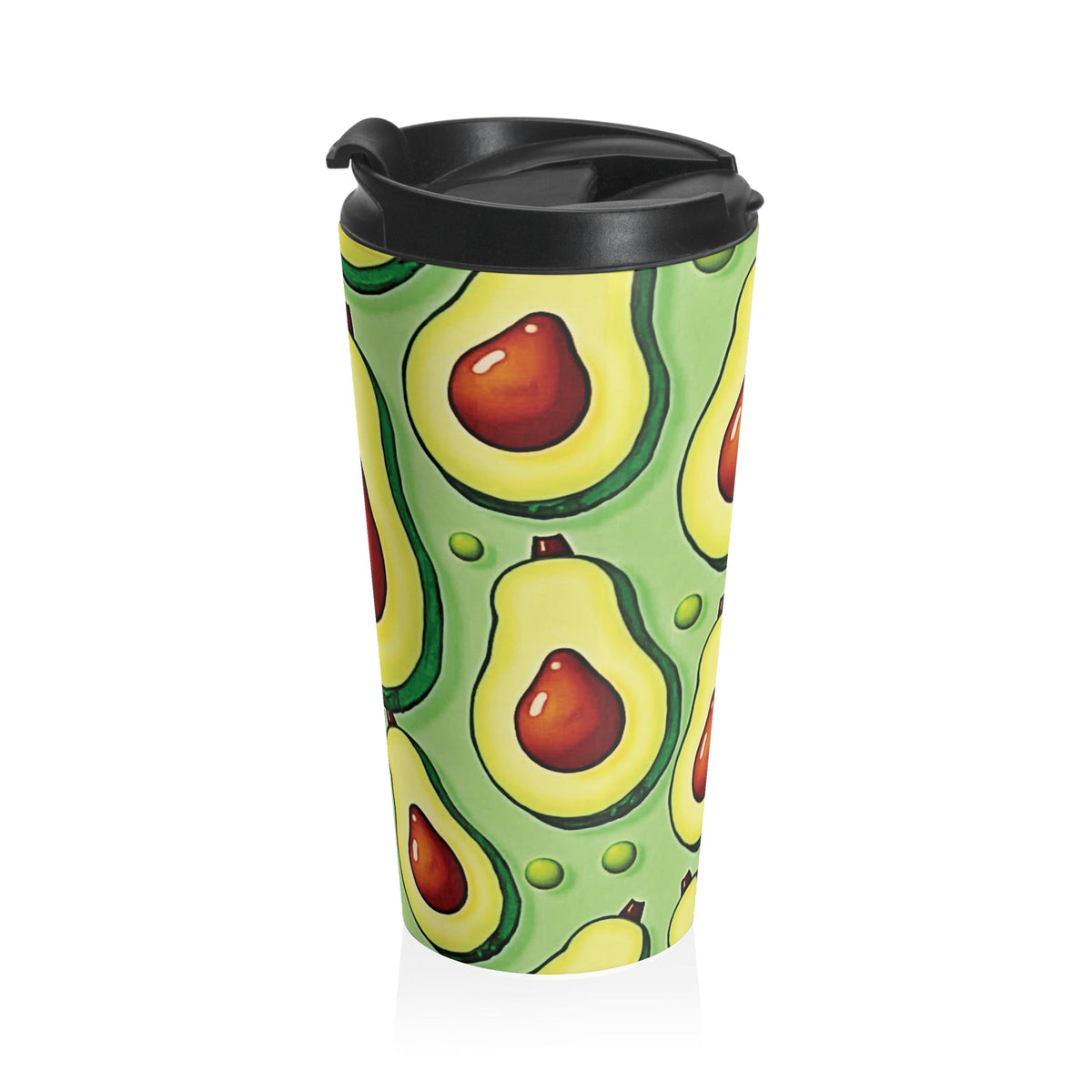 Mug de voyage isotherme en acier inoxydable motif avocat — Gobelet réutilisable pour café