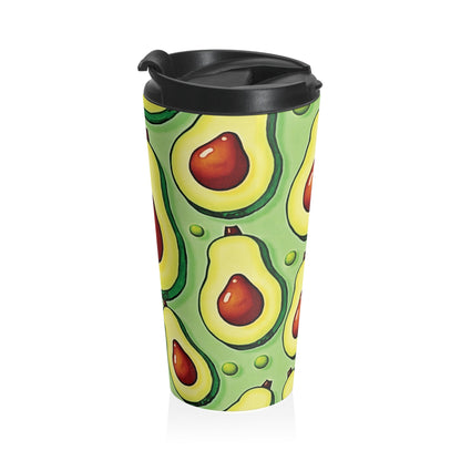 Mug de voyage isotherme en acier inoxydable motif avocat — Gobelet réutilisable pour café