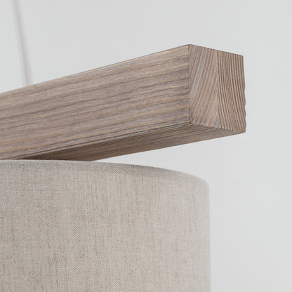 VARO Scandinavian Wood & Linen Pendant Light for Kitchen Island & Dining Table