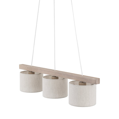VARO Scandinavian Wood & Linen Pendant Light for Kitchen Island & Dining Table