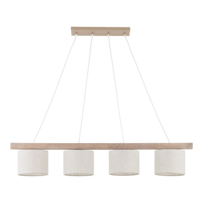VARO Scandinavian Wood & Linen Pendant Light for Kitchen Island & Dining Table