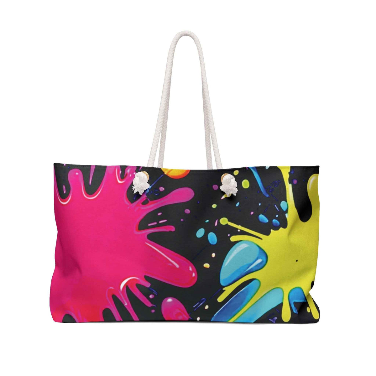 Sac de voyage néon éclaboussures de peinture | Sac fourre-tout éclaboussures colorées | Grand sac fourre-tout