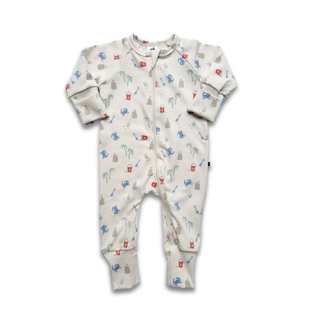 Bamboo Baby Zipper Footed Bodysuit | Saltwater Floral