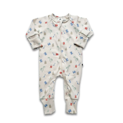 Bamboo Baby Zipper Footed Bodysuit | Saltwater Floral