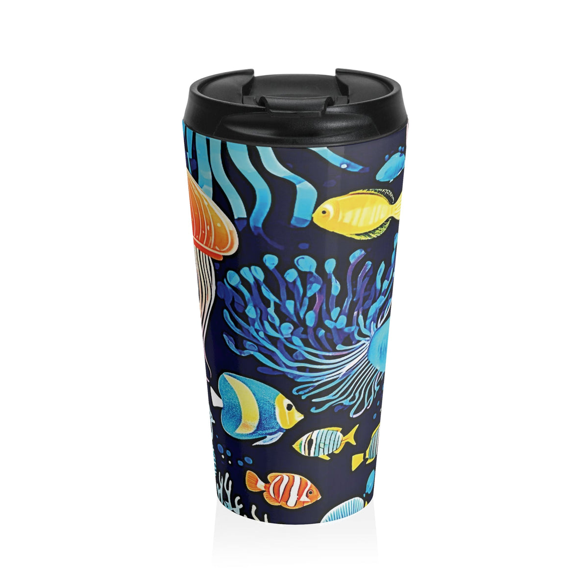 Mug de voyage Méduse Océan — Gobelet isotherme en acier inoxydable coloré sous-marin