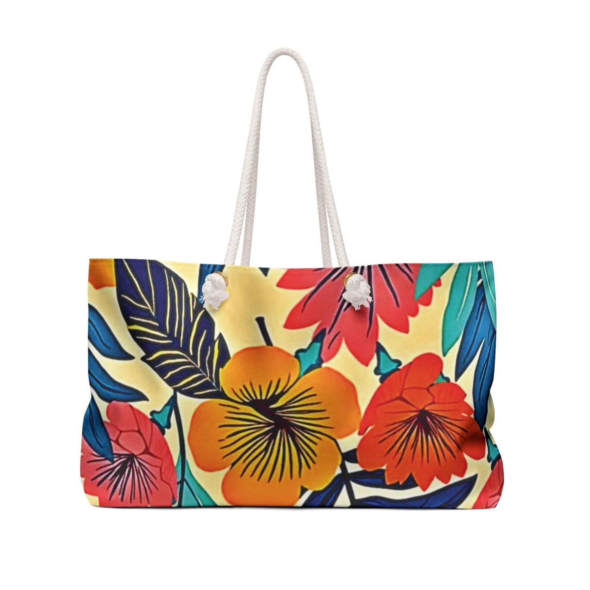 Sac de voyage à motifs floraux tropicaux | Grand sac de plage, sac de vacances