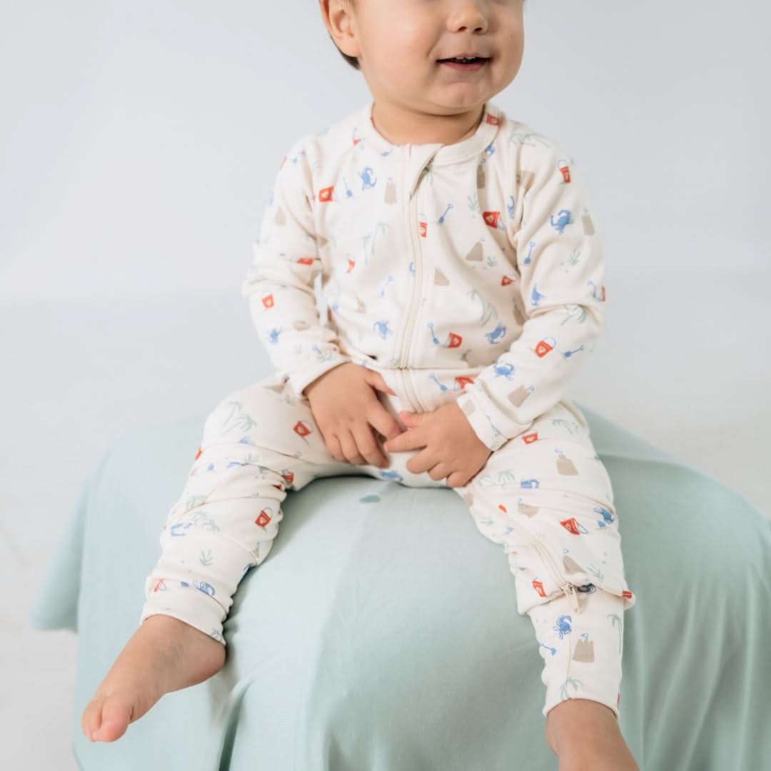 Bamboo Baby Zipper Footed Bodysuit | Saltwater Floral