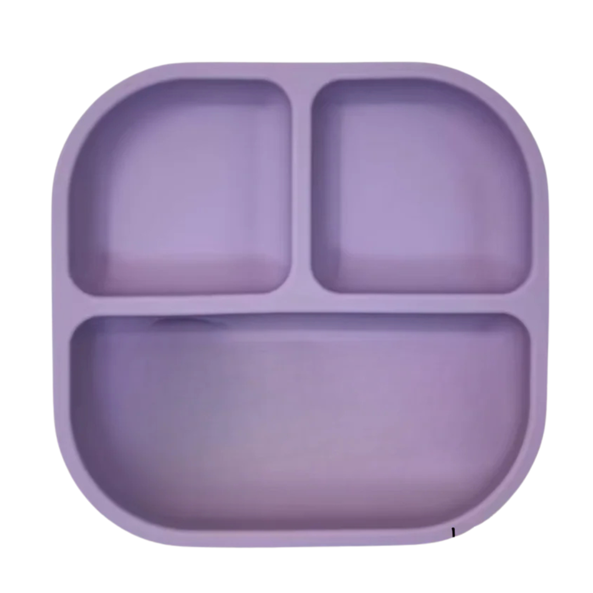 Assiette à ventouse en silicone violette avec compartiments