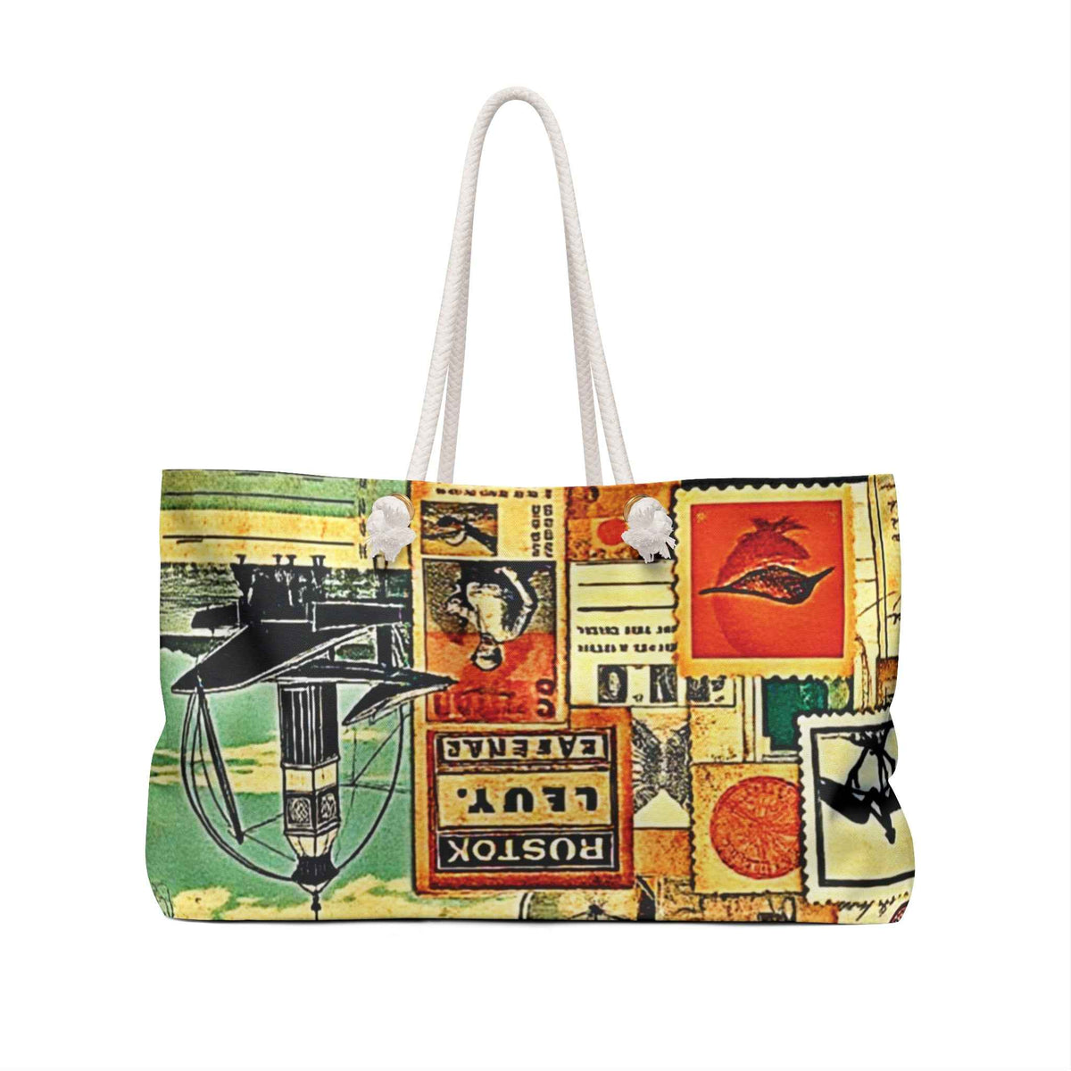 Sac de voyage week-end vintage collage | Timbres-poste, Motifs d'avion, Grand sac fourre-tout