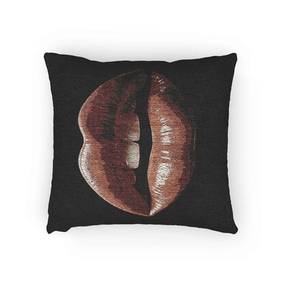 Coussin tissé Kiss Design | Coussin décoratif à imprimé lèvres