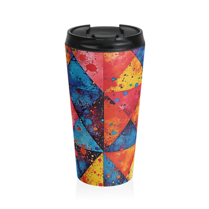 Tasse de voyage Splash Géométrique Coloré — Gobelet isotherme en acier inoxydable