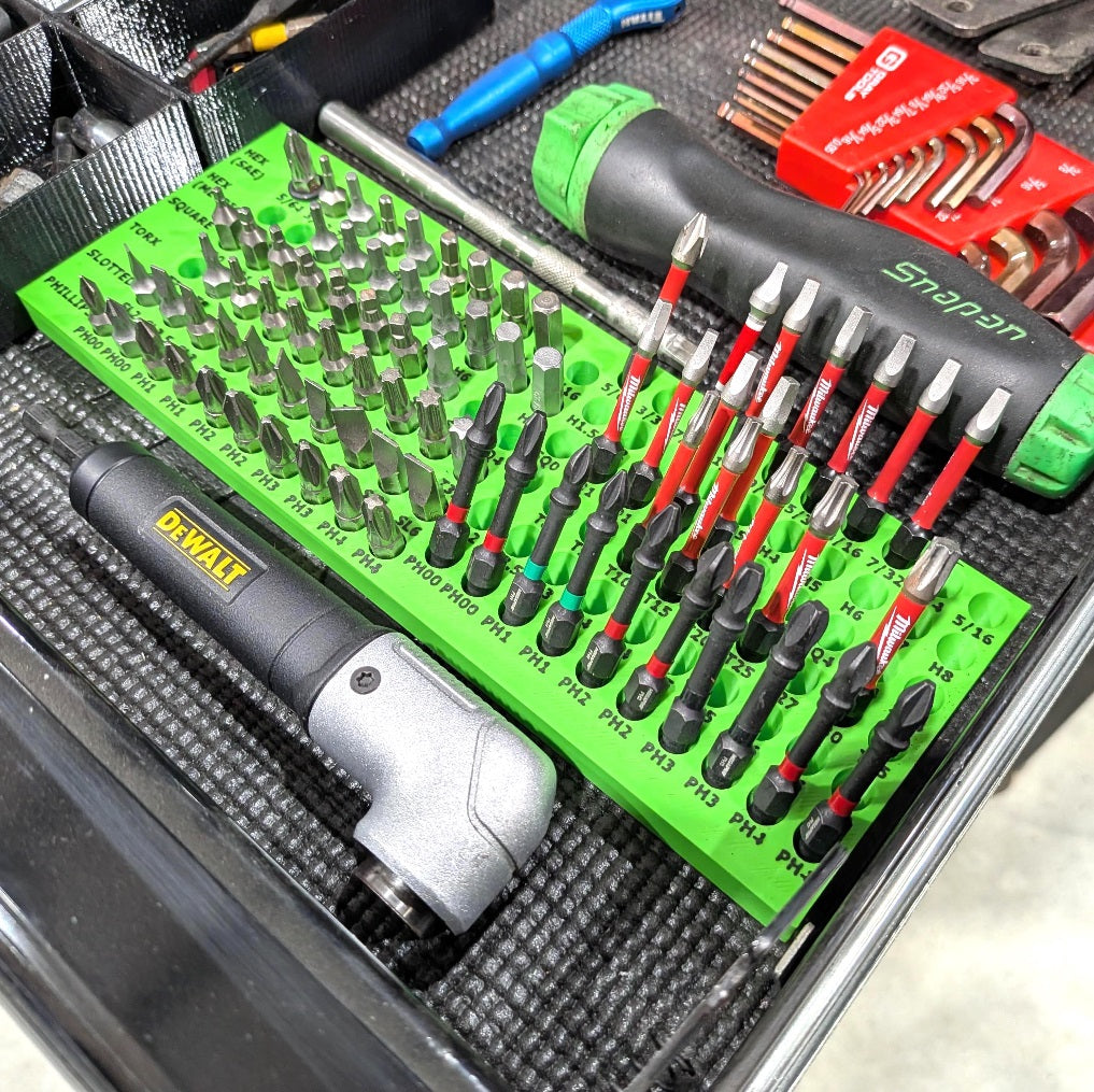 Screwdriver Hex Bit Storage - Fits 2" Deep Toolbox Drawers