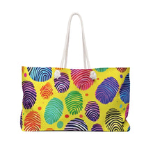 Sac de voyage week-end motif empreintes digitales arc-en-ciel | Sac fourre-tout de voyage coloré | Cadeau pour maman débordée