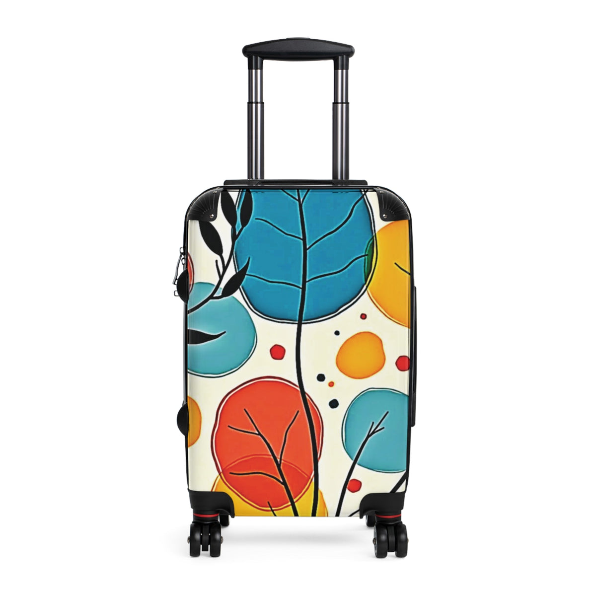 Valise Cabine Abstraite Feuilles Colorées - Bagage de Voyage avec Imprimé Botanique Vibrant