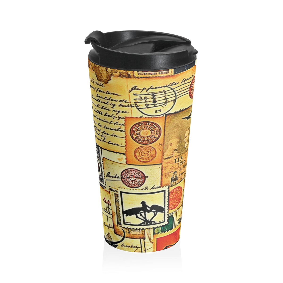 Mug de voyage — Gobelet en acier inoxydable style collage vintage