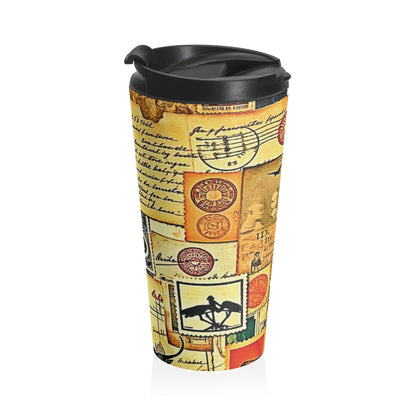 Mug de voyage — Gobelet en acier inoxydable style collage vintage