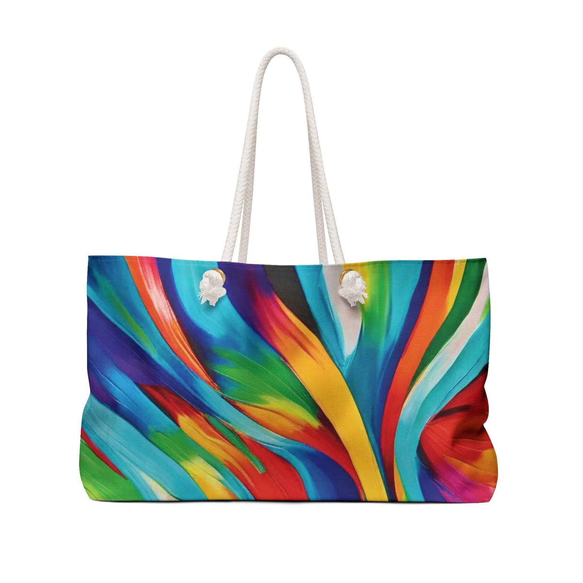 Sac de voyage Onde Abstraite Colorée | Grand fourre-tout à Rayures Arc-en-ciel