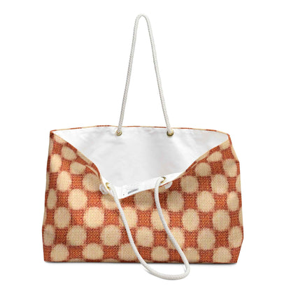 Sac de week-end à carreaux chauds | Fourre-tout rétro orange crème | Sac de plage | Grand sac fourre-tout | Sac de maman pressée | Sac à langer