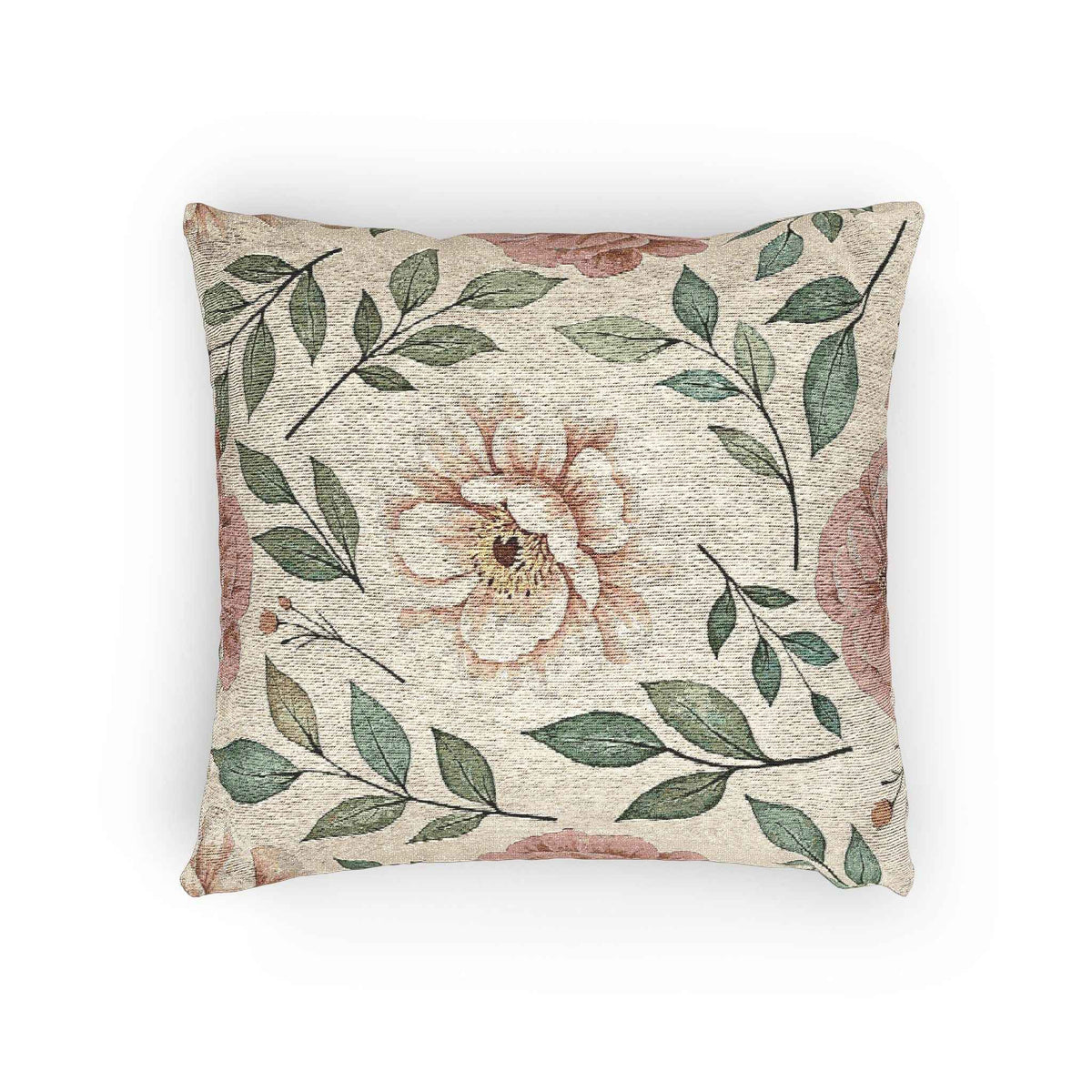 Oreiller Tissé Floral Vintage | Oreiller décoratif Rose Feuille Tapisserie