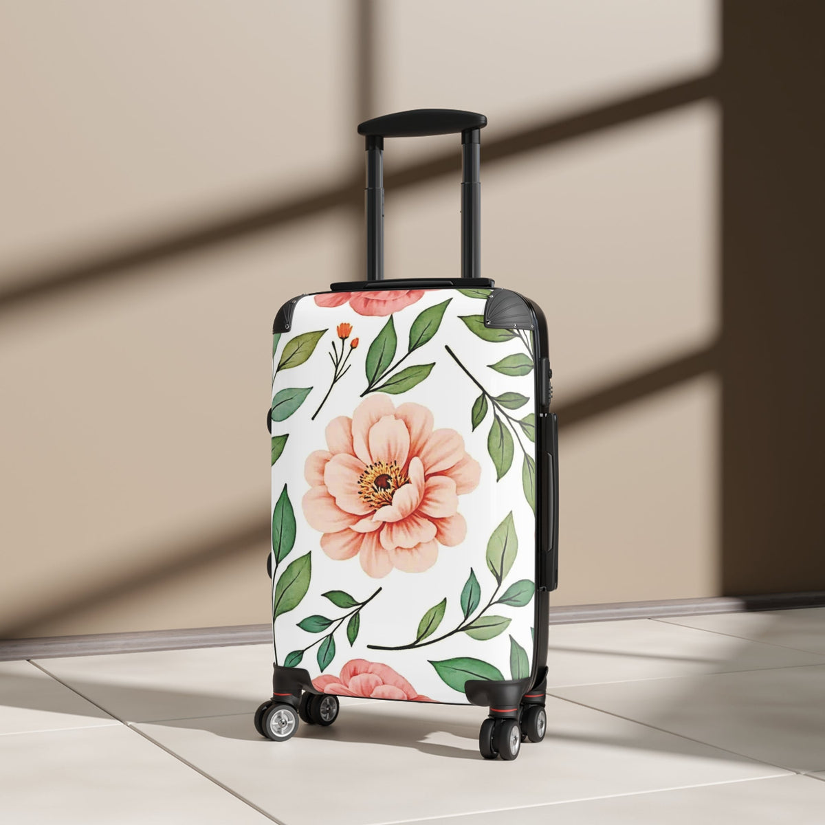 Valise cabine florale — Bagage de voyage Pivoine Rose
