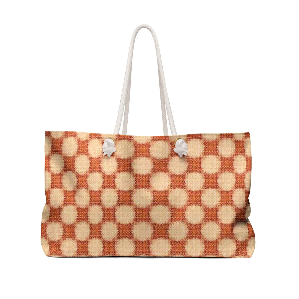 Sac de week-end à carreaux chauds | Fourre-tout rétro orange crème | Sac de plage | Grand sac fourre-tout | Sac de maman pressée | Sac à langer