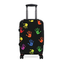 Colorful Handprint Carry-On Suitcase — Kids Travel Luggage with Rainbow Handprints