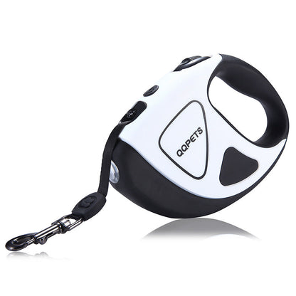 Laisse rétractable automatique en fibre pour chien de compagnie avec éclairage LED de sécurité nocturne et corde extensible automatique pour chien, fournitures pour animaux de compagnie