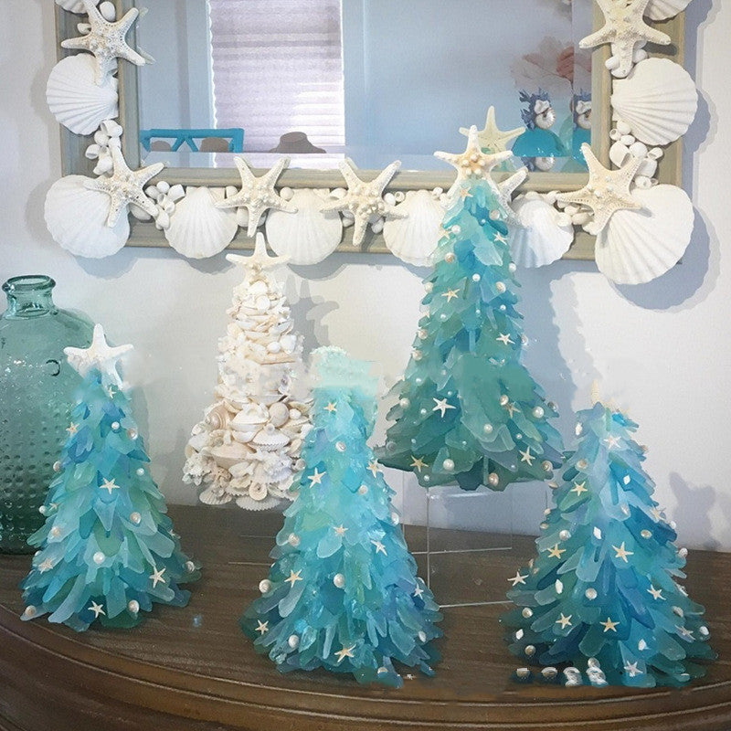 Blue Christmas Tree - DIY Holiday Tabletop Decoration