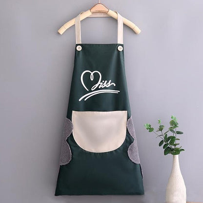 Tablier de cuisine imperméable avec essuie-mains intégré pour la maison