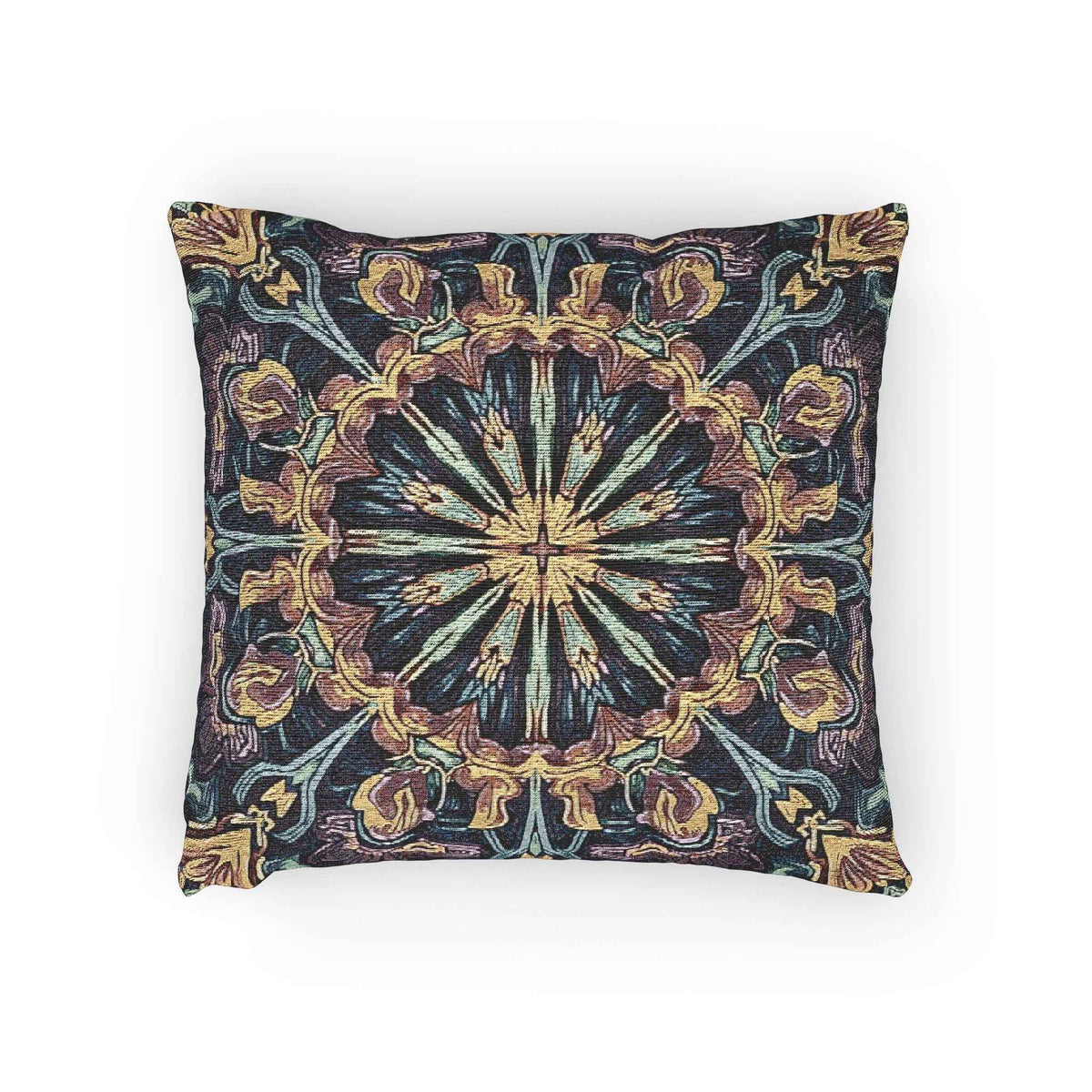 Coussin décoratif tissé en mosaïque géométrique bohème