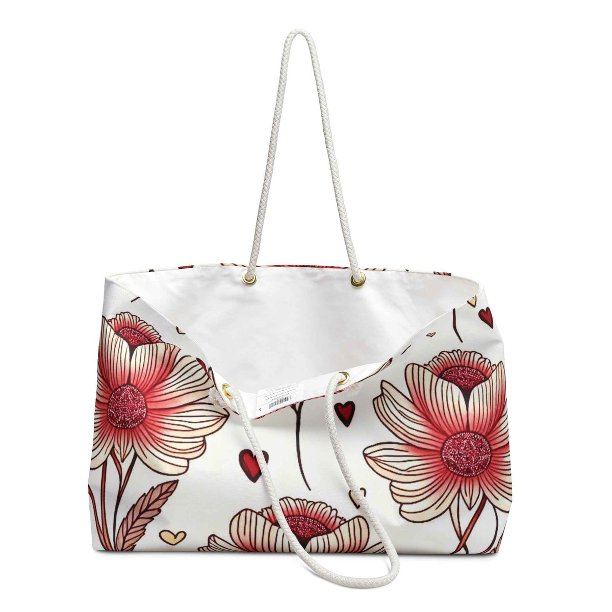 Sac de voyage cœur floral rouge | Grand sac de voyage | Maman voyageuse | Cadeau pour maman