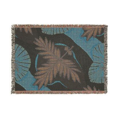 Plaid tissé "Palmier Tropical" — Jeté de plage bohème pour salon et patio