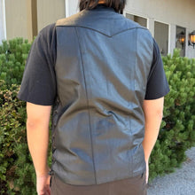 Gilet en cuir à 10 poches pour homme Open Road | Gilet en cuir de vachette véritable