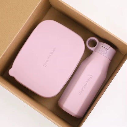 Ensemble boîte à bento en silicone et bouteille d'eau – Récipient alimentaire antifuite à 3 compartiments pour enfants et adultes
